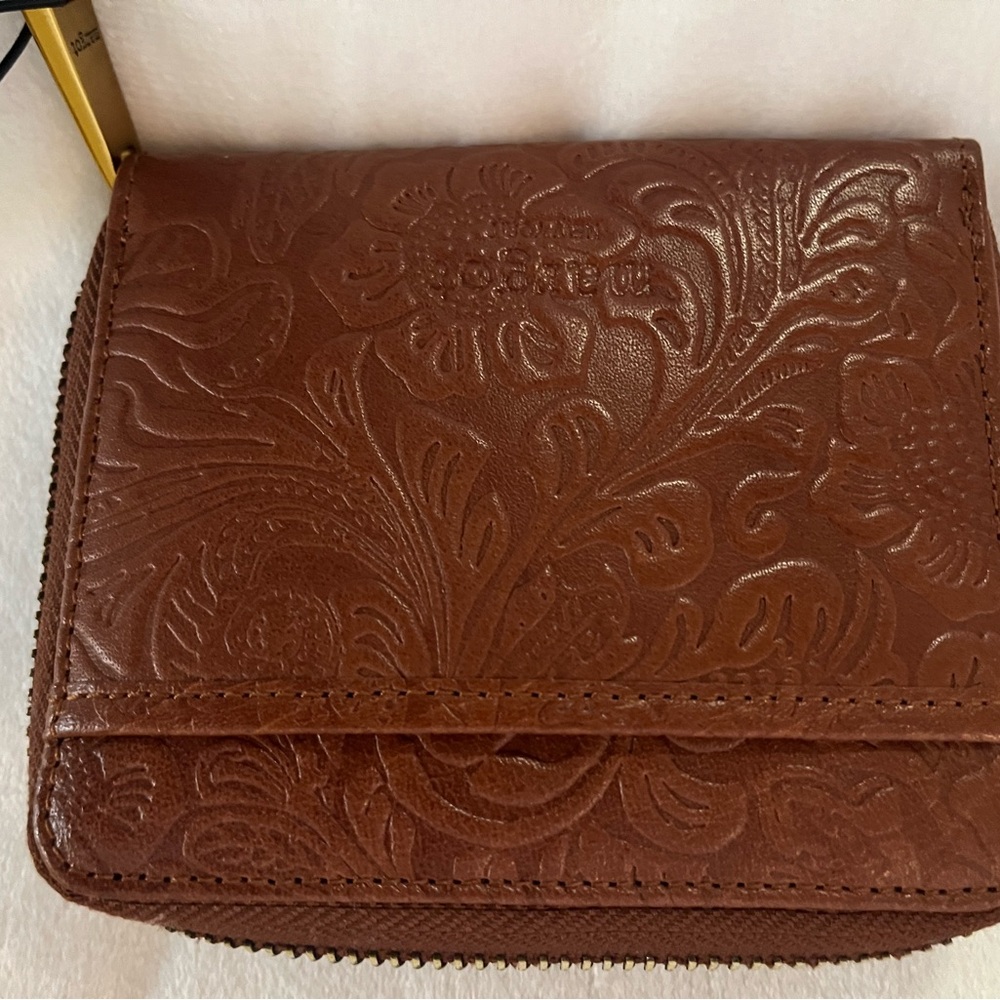 Embossed Brown Leather Wallet